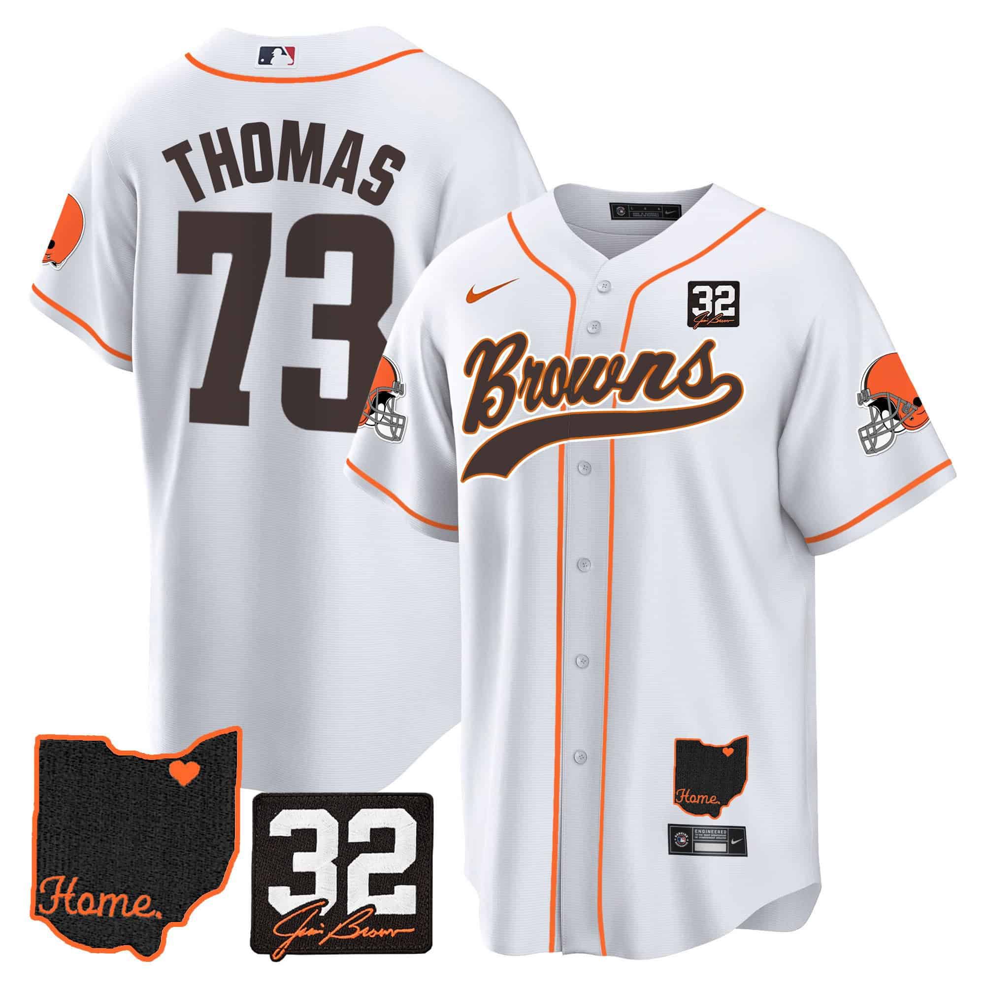 Men Cleveland Browns #73 Thomas White Memorial Home Patch Baseball 2024 Nike NFL Jersey->indianapolis colts->NFL Jersey